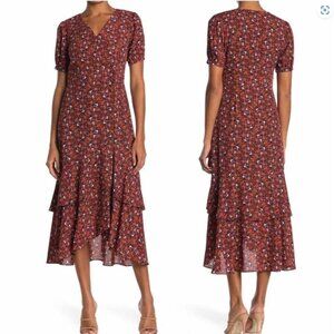 NANETTE LEPORE Floral Puff Sleeve Wrap Dress